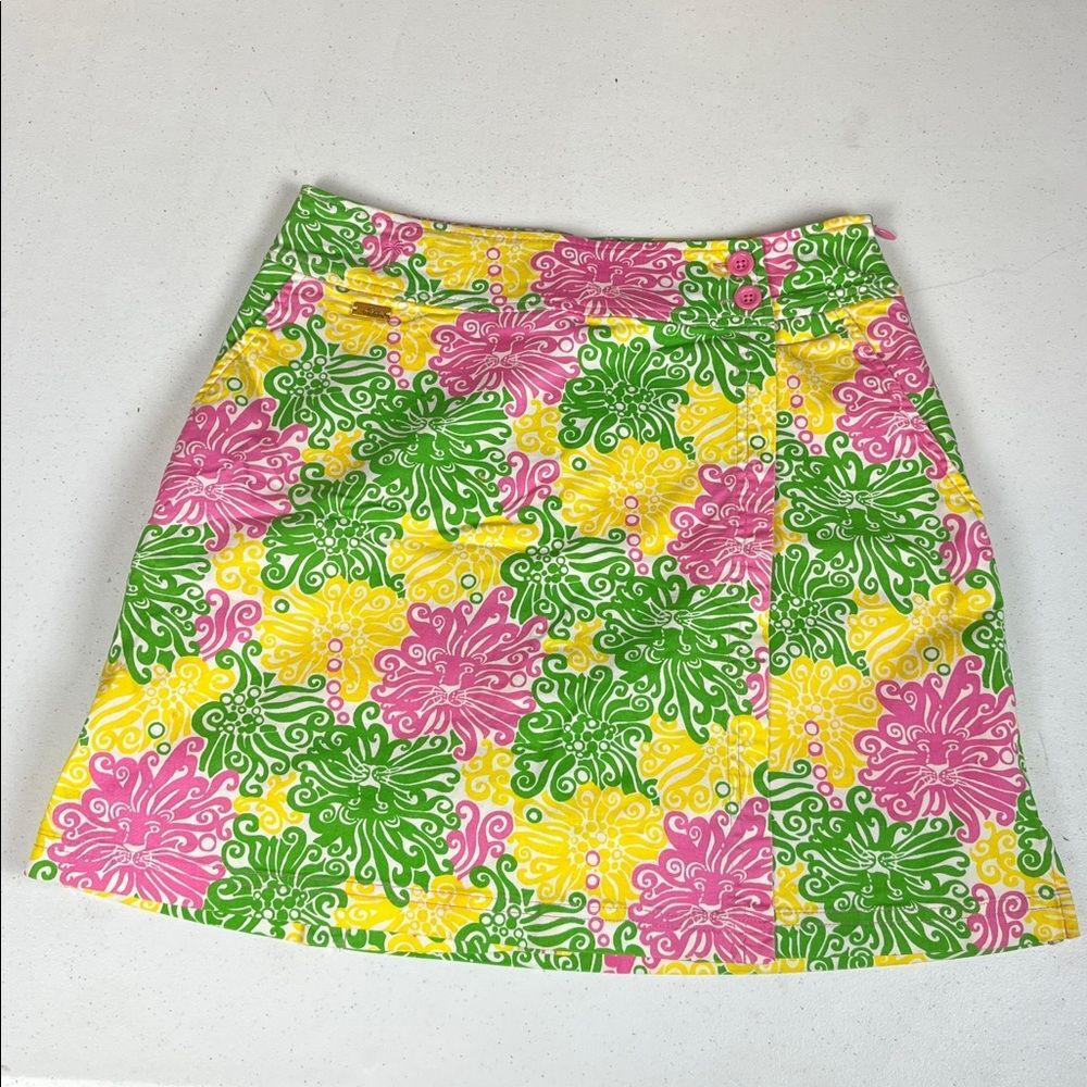 Lilly Pulitzer Sunny Lion Green and Yellow Skort